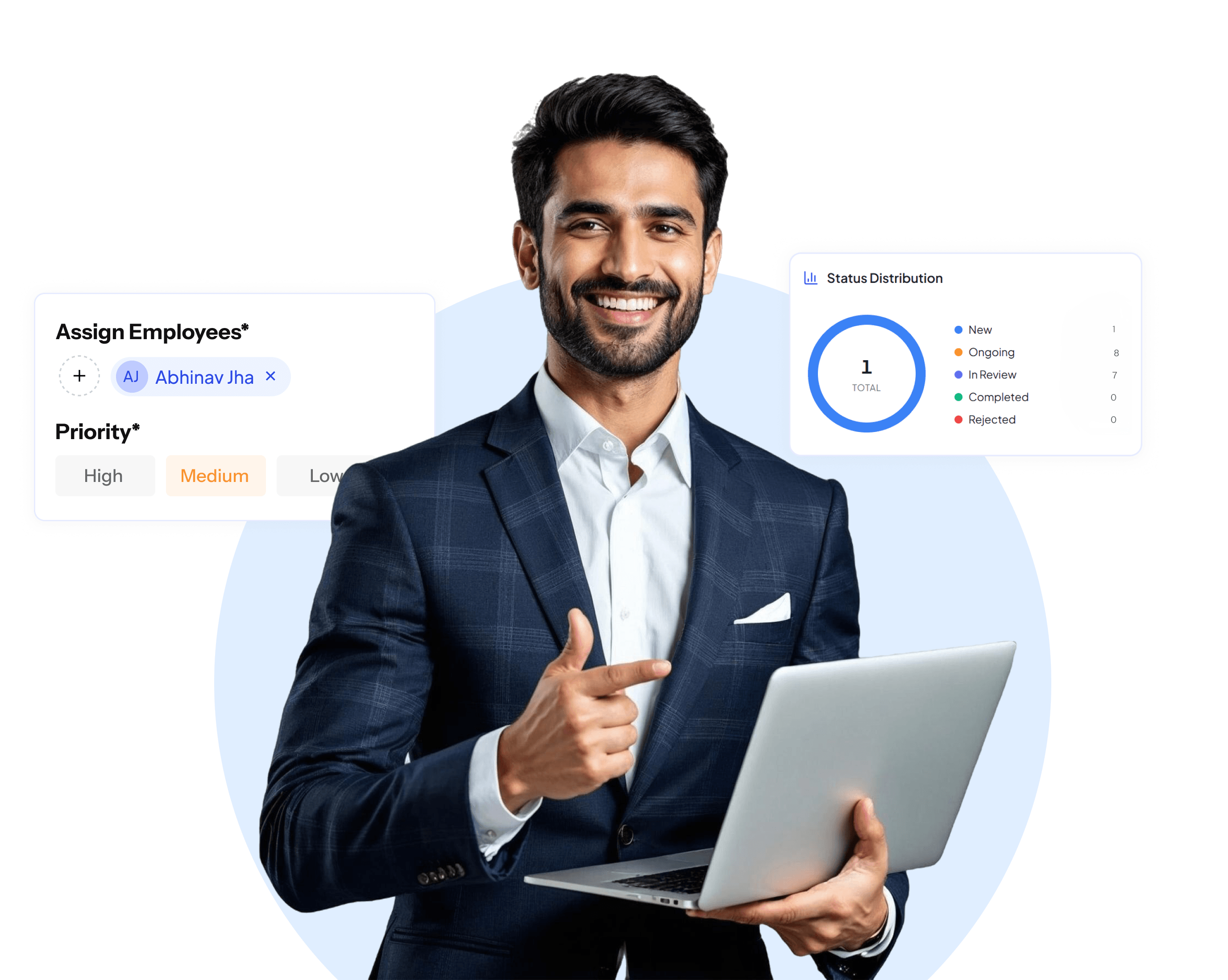 SuperManage HRMS covering attendance, documents, advances, approvals, rewards, and more